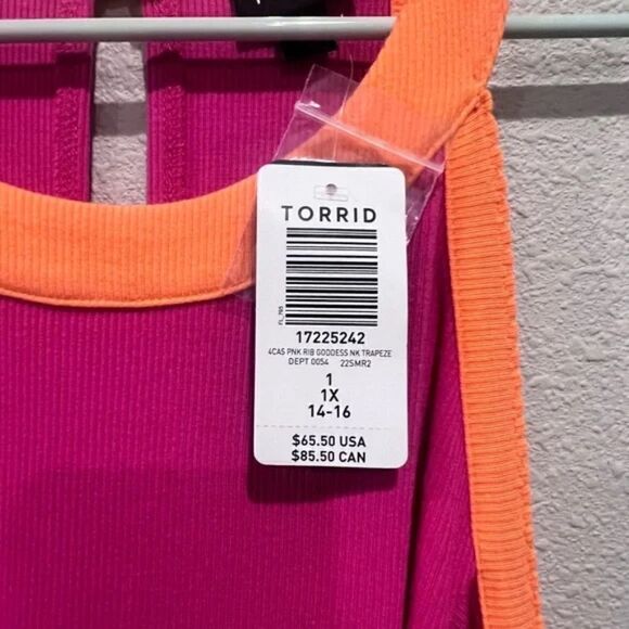 Torrid Mini Rib Goddess Neck Trapeze Dress 1X - Picture 6 of 6